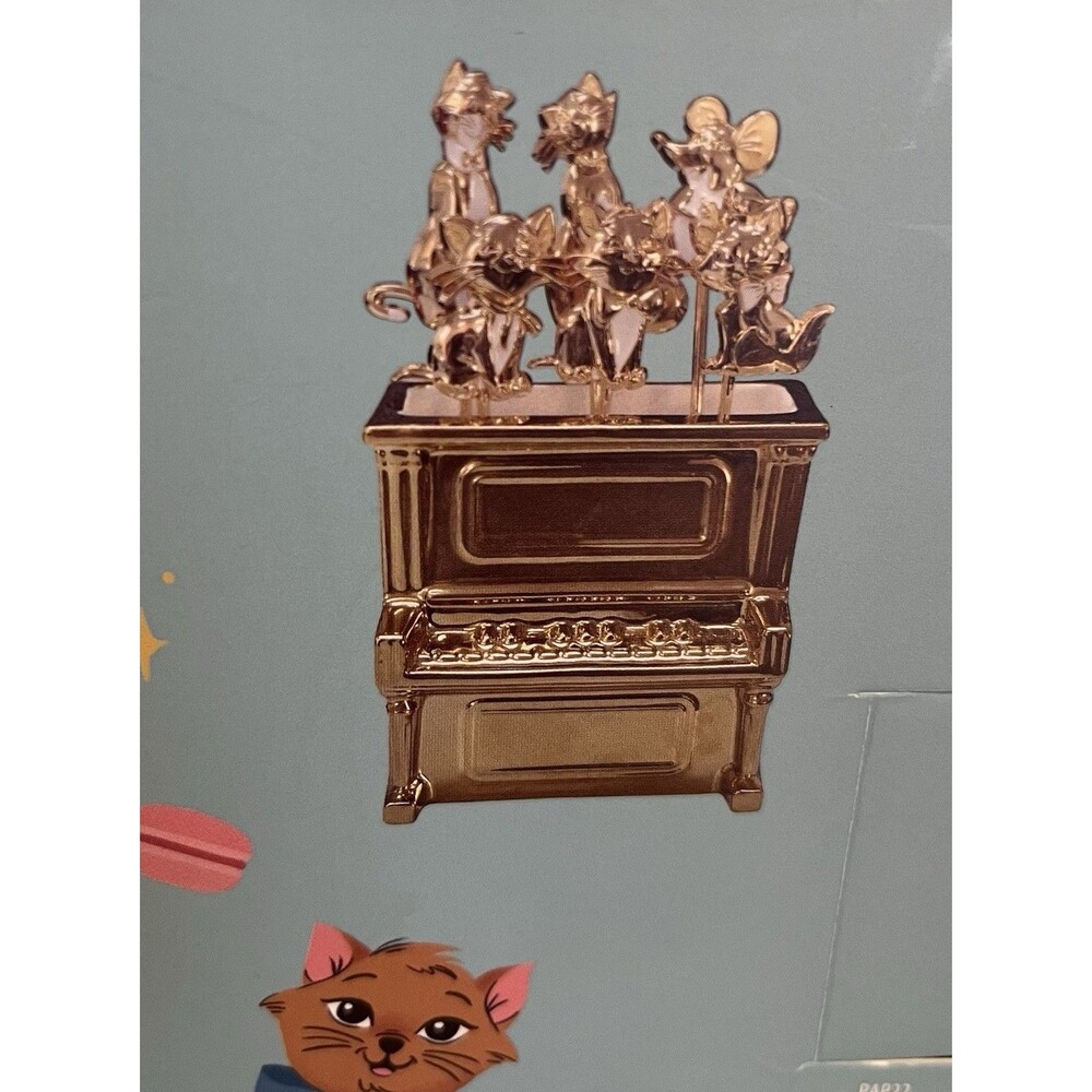 Garnish Picks with Holder Disney Store Aristocats Gold Tone Cats
